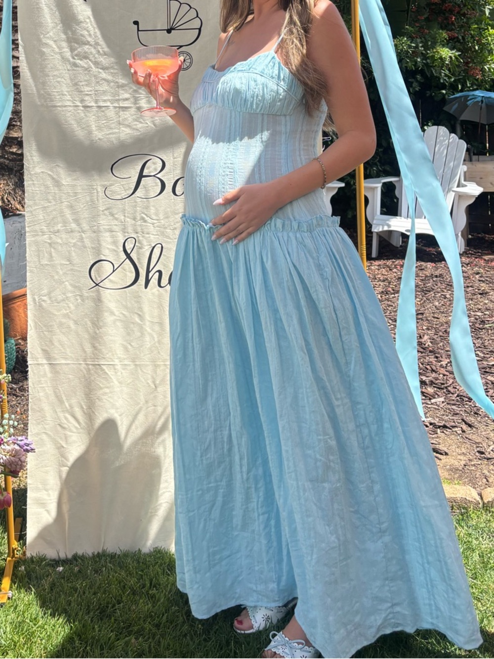 Jacinda Drop Waist Maxi Dress - Blue - Picture 4 of 4